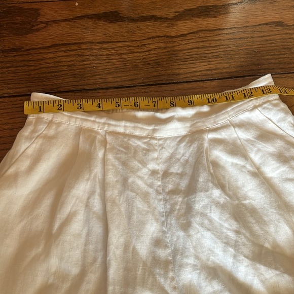 RESET by Jane White Wide leg Cropped Raw hem Linen Pants Size M - Picture 8 of 12